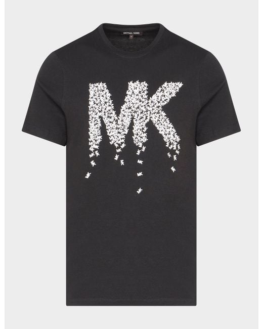 Michael Kors Cotton Spill Logo T-shirt in Black for Men | Lyst