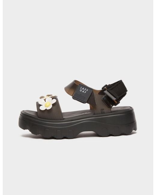Melissa Synthetic X Lazy Oaf Kick Off Daisy Sandals in Black - Lyst