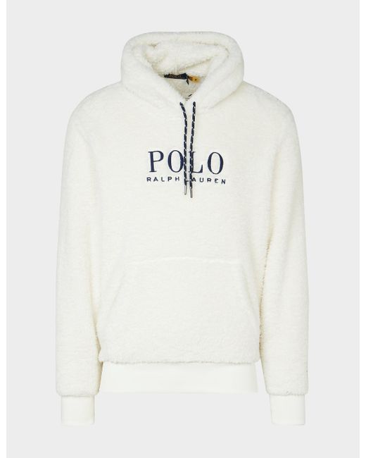 Polo Ralph Lauren Hipile Fleece Logo Hoodie White for Men Lyst