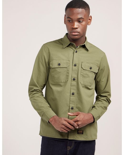 Olive overshirt mens Clearance