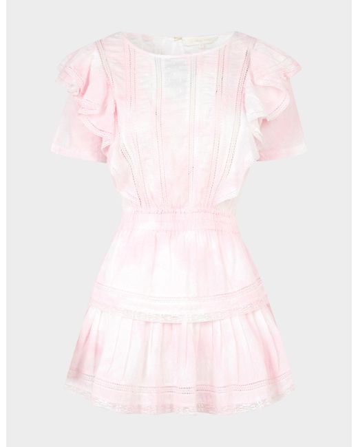 LoveShackFancy Lace Natasha Dress Multi in Pink/White (Pink) | Lyst Canada