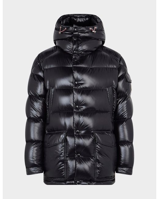 Moncler Chiablese Long Puffer Jacket in Black for Men | Lyst