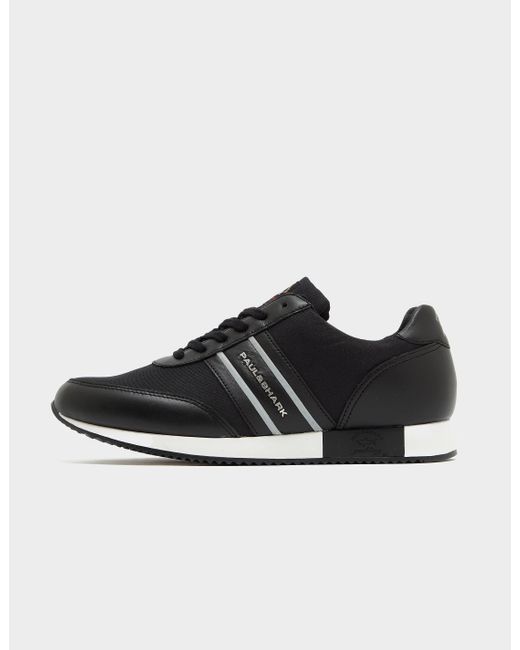 Paul & Shark Lace Band Logo Trainers in Black for Men | Lyst UK
