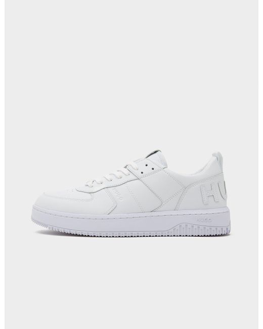 HUGO Leather Kilian Tennis Trainers in White for Men | Lyst