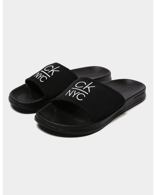 calvin klein slides black