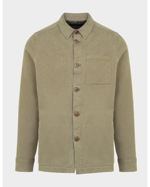 Barbour Cotton Moleskin Overshirt in Green for Men Lyst