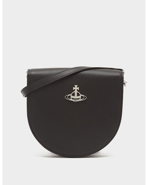 Vivienne Westwood Orb Leather Saddle Crossbody Bag in Black | Lyst ...