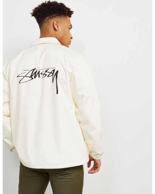 stussy cruize coach jacket black