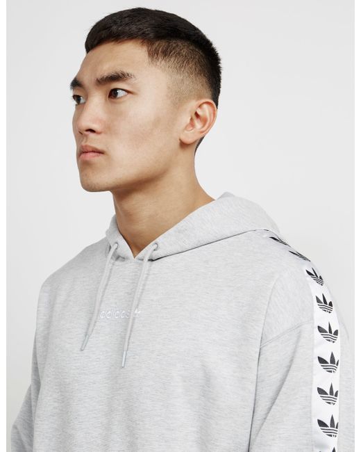 adidas Originals Fleece Mens Tape Overhead Hoodie Grey in Gray for Men |  Lyst