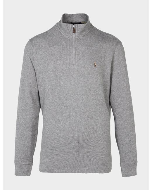 polo ralph lauren french ribbed half zip sweatshirt