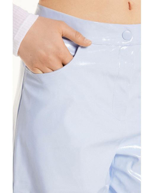Pantalone Lungo Dritto Effetto Vinile di Tezenis in Blue