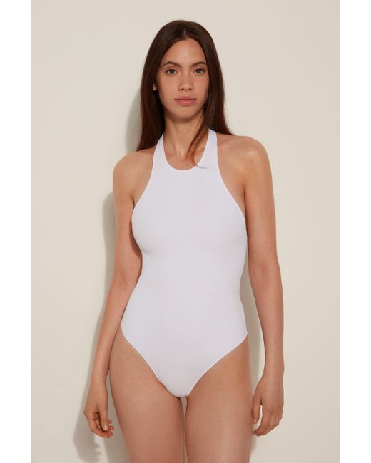 Maillot de Bain une Pièce Encolure Américaine Effet 3D Tezenis en coloris  Blanc | Lyst