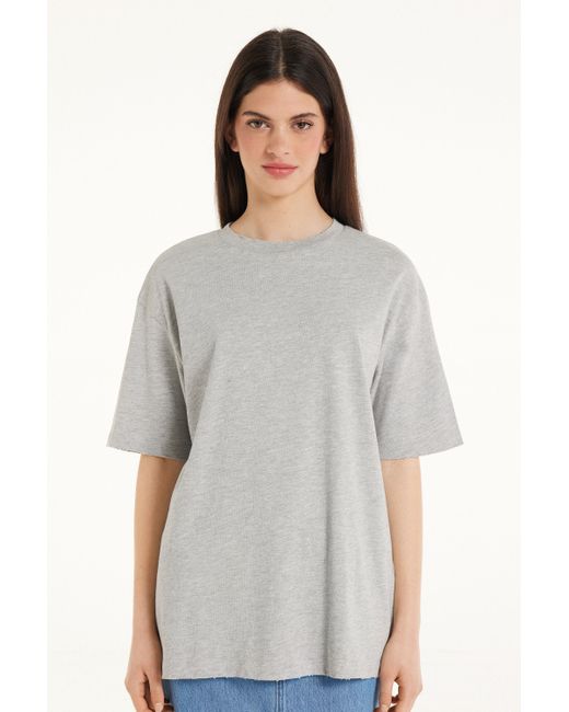 T-Shirt in Cotone a Girocollo di Tezenis in Gray