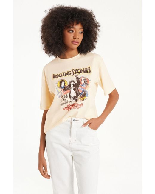 T-Shirt in Cotone con stampa Rolling Stones Unisex di Tezenis in Natural