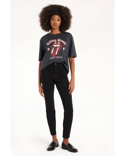 T-Shirt in Cotone con stampa Rolling Stones Unisex di Tezenis in Black