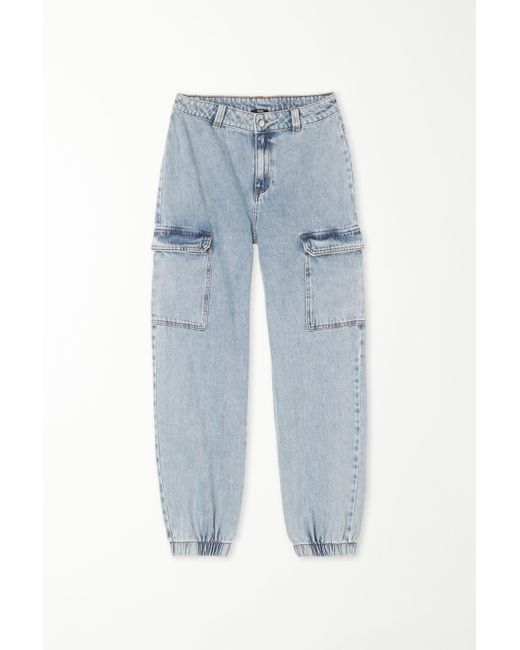 Jeans Lunghi Cargo di Tezenis in Blue