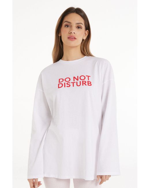 Maglia Manica Lunga in Cotone Over di Tezenis in Bianco Lyst