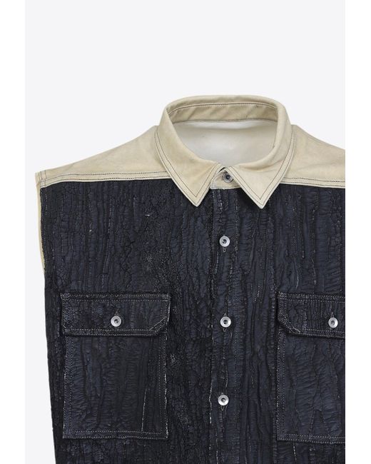 Rick Owens Black Button-Up Vest for men