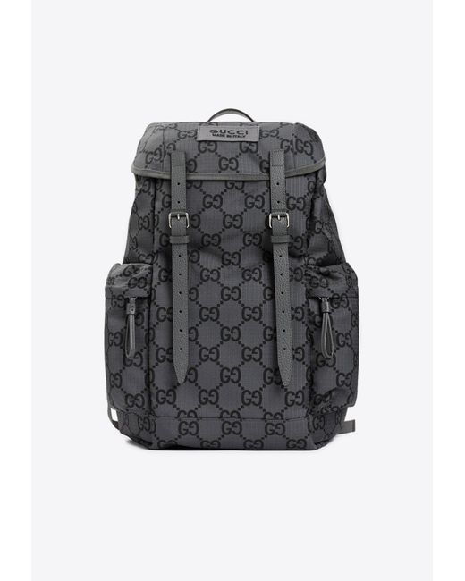Gucci Gray Large GG Monogram Backpack for men