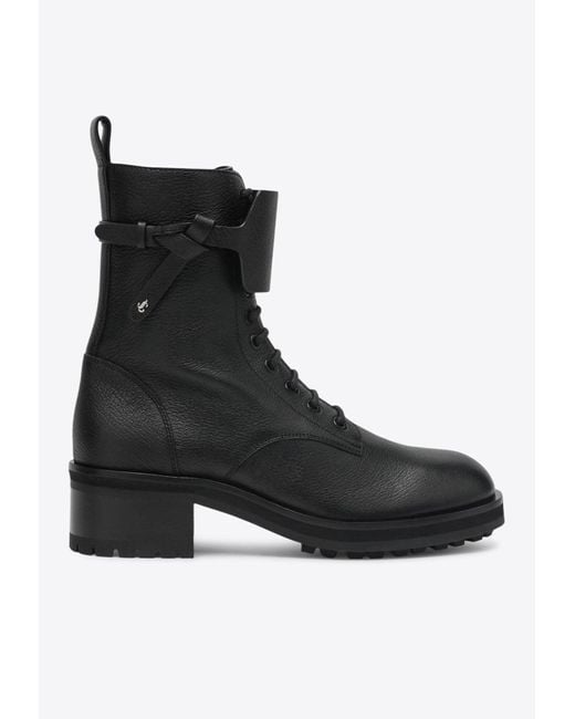 Jimmy Choo Black Rosabel Grained Leather Ankle Boots