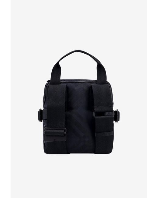 Burberry Blue Tonal Check Motif Messenger Bag for men