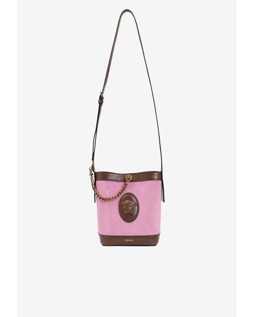 Versace White Mini Pivot Bucket Bag