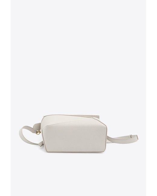 Loewe White Small Mastice Puzzle Edge Crossbody Bag