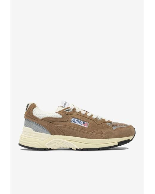 Autry White Hyperway Suede And Mesh Low-Top Sneakers for men