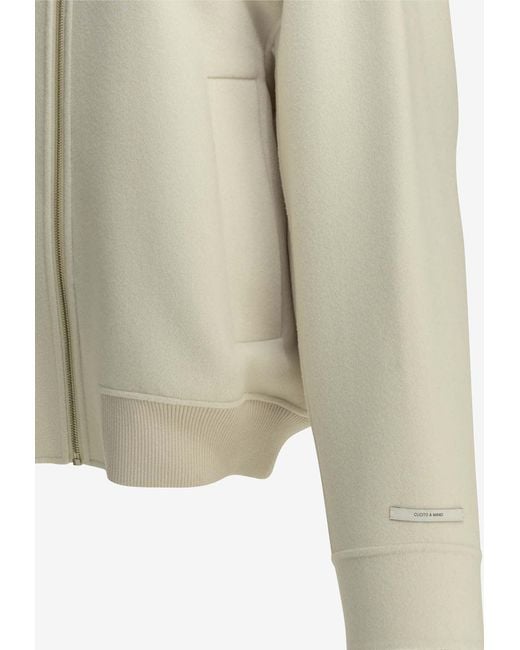 Sportmax Natural Ondata Wool Bomber Jacket