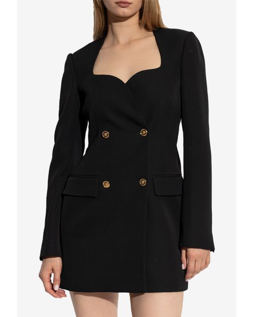 Versace Black Double-Breasted Mini Blazer Dress