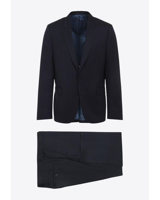 Paul Smith Blue Single-Breasted Wool Suit for men