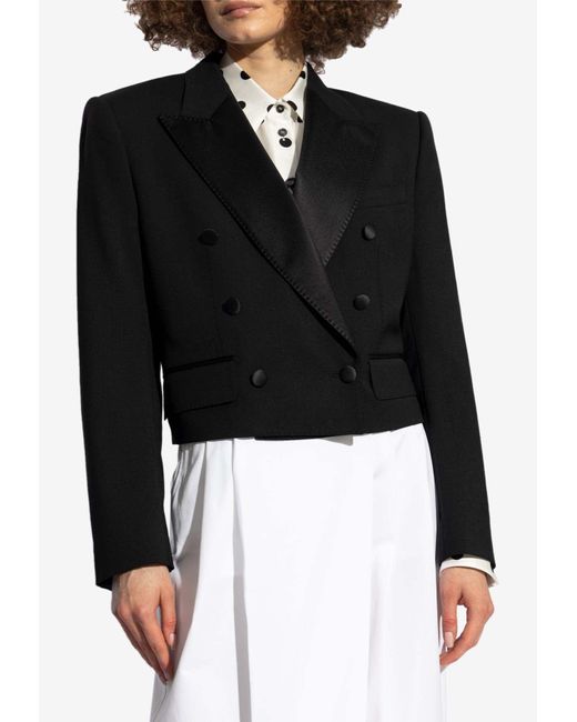 Dolce & Gabbana Black Double-Breasted Tuxedo Blazer