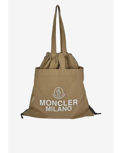 Moncler Metallic Aq Drawstring Tote Bag for men
