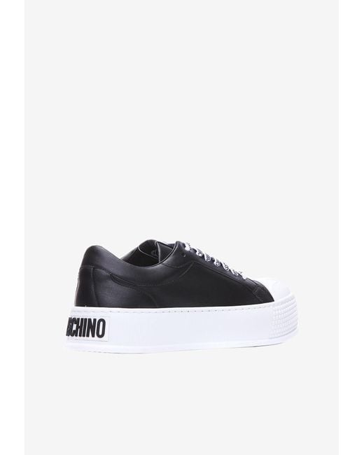 Moschino White Logo Lettering Low-Top Sneakers for men
