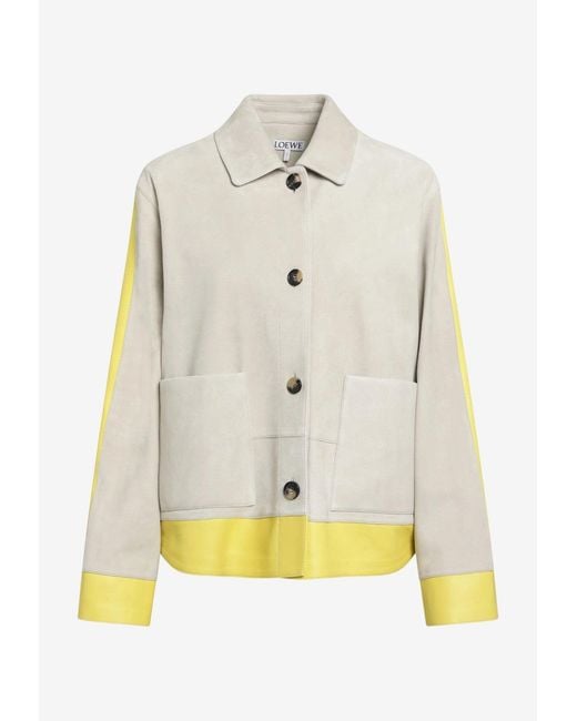 Loewe Natural Suede Buttoned Jacket