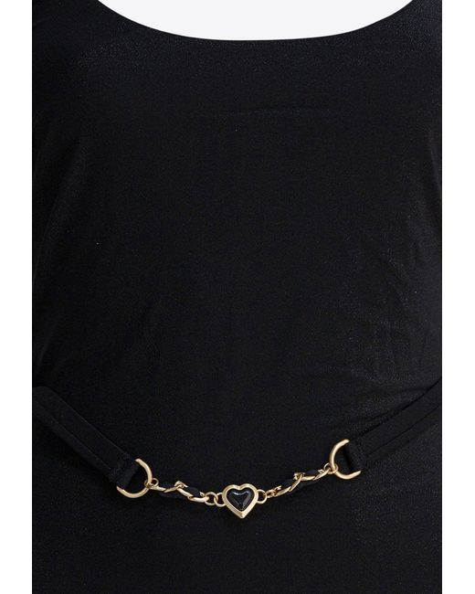 Zimmermann Black Daylight Chain Scoop One-Piece Swimsuit