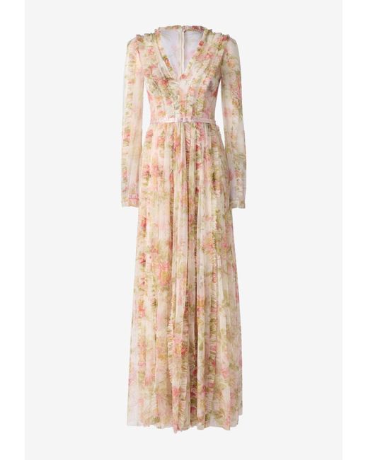 Needle & Thread Natural Peony Promise Floral Gown