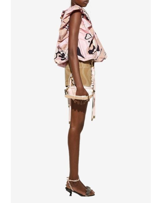 Emilio Pucci Pink Orchidee Print Voluminous Top