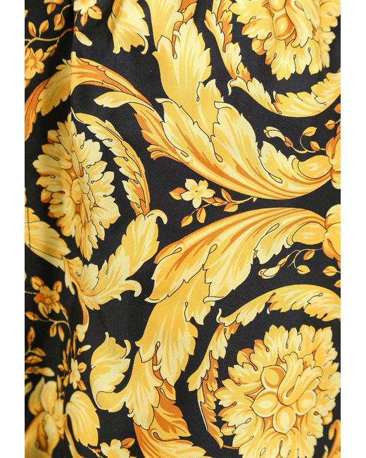 Versace Yellow Barocco Print Silk Pajama Shorts for men