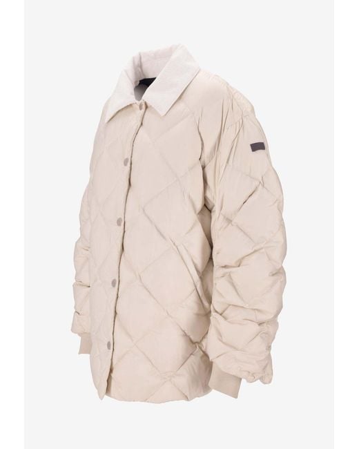 Lempelius Natural Logo Patch Quilted Down Jacket