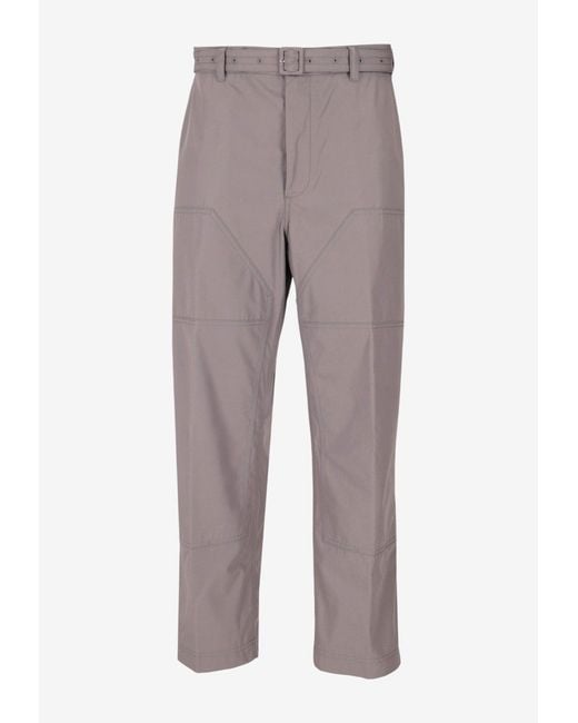 Thom Browne Gray Belted Carpenter Pants for men