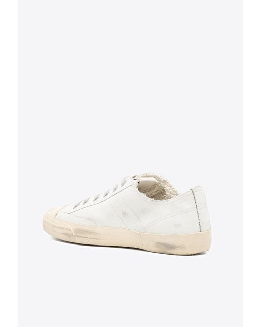Golden Goose Deluxe Brand White V-Star Low-Top Leather Sneakers for men