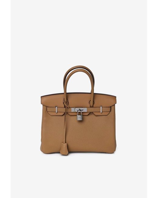 Hermès Birkin 30 Top Handle Bag 3 In 1 In Biscuit Togo Swift Canvas With  Palladium Hardware | Lyst Canada