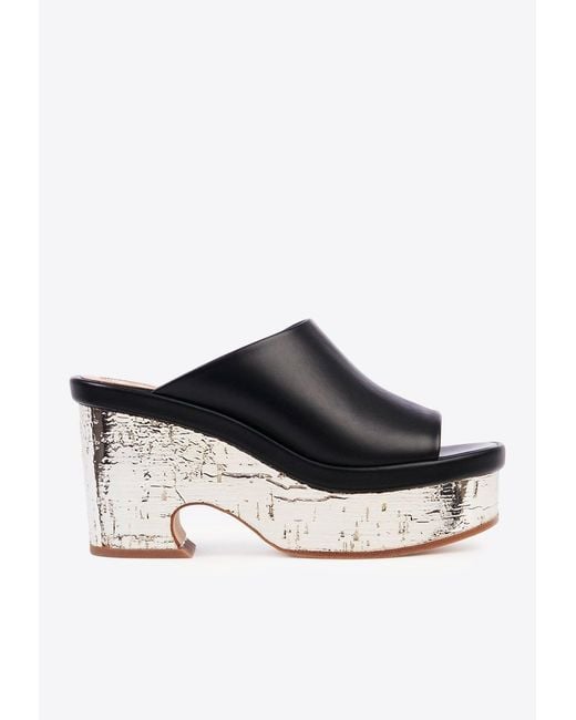 Chloé Black Oli 85 Platform Mules