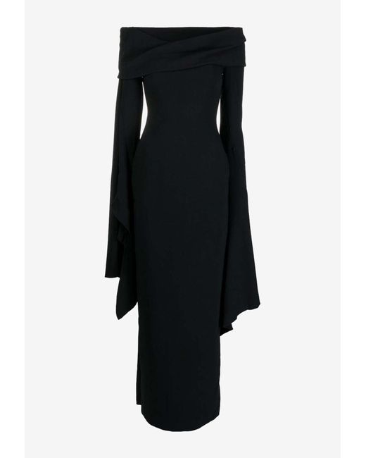 Solace London Black Arden Maxi Dress