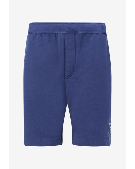 Brunello Cucinelli Blue Elasticated Bermuda Shorts for men