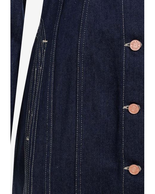 Jean Paul Gaultier Blue Maxi Denim Coat