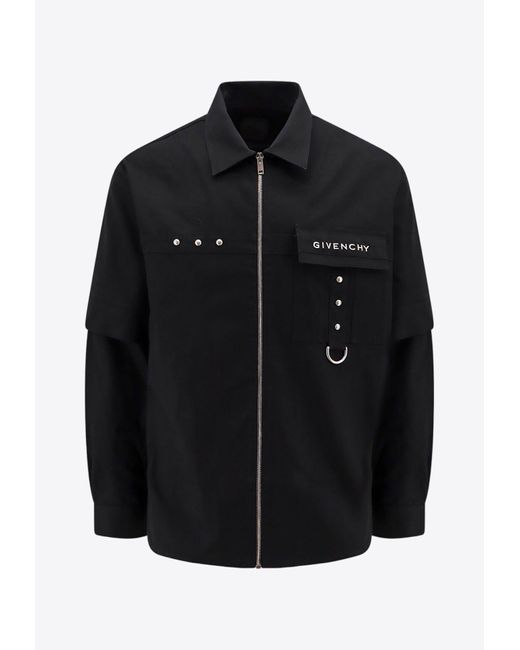 Givenchy Black Convertible Zip-Up Shirt for men