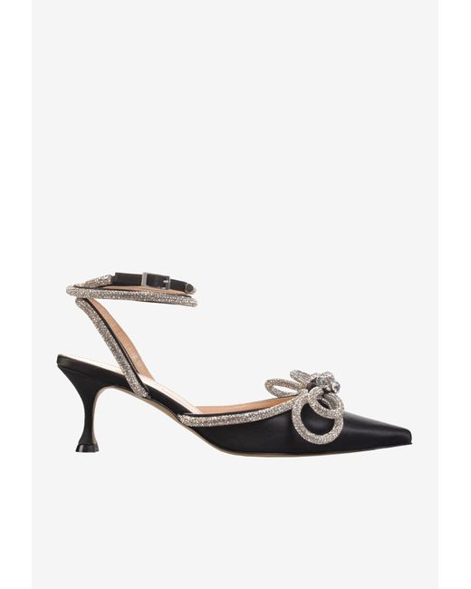 mach & mach crystal satin pumps