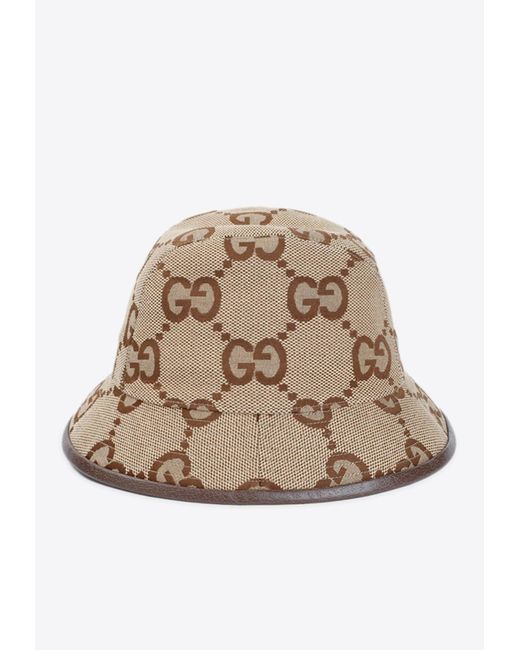 Gucci Natural Jumbo GG Monogram Bucket Hat